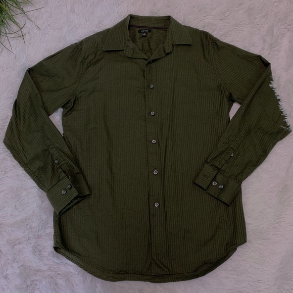 green button down shirt